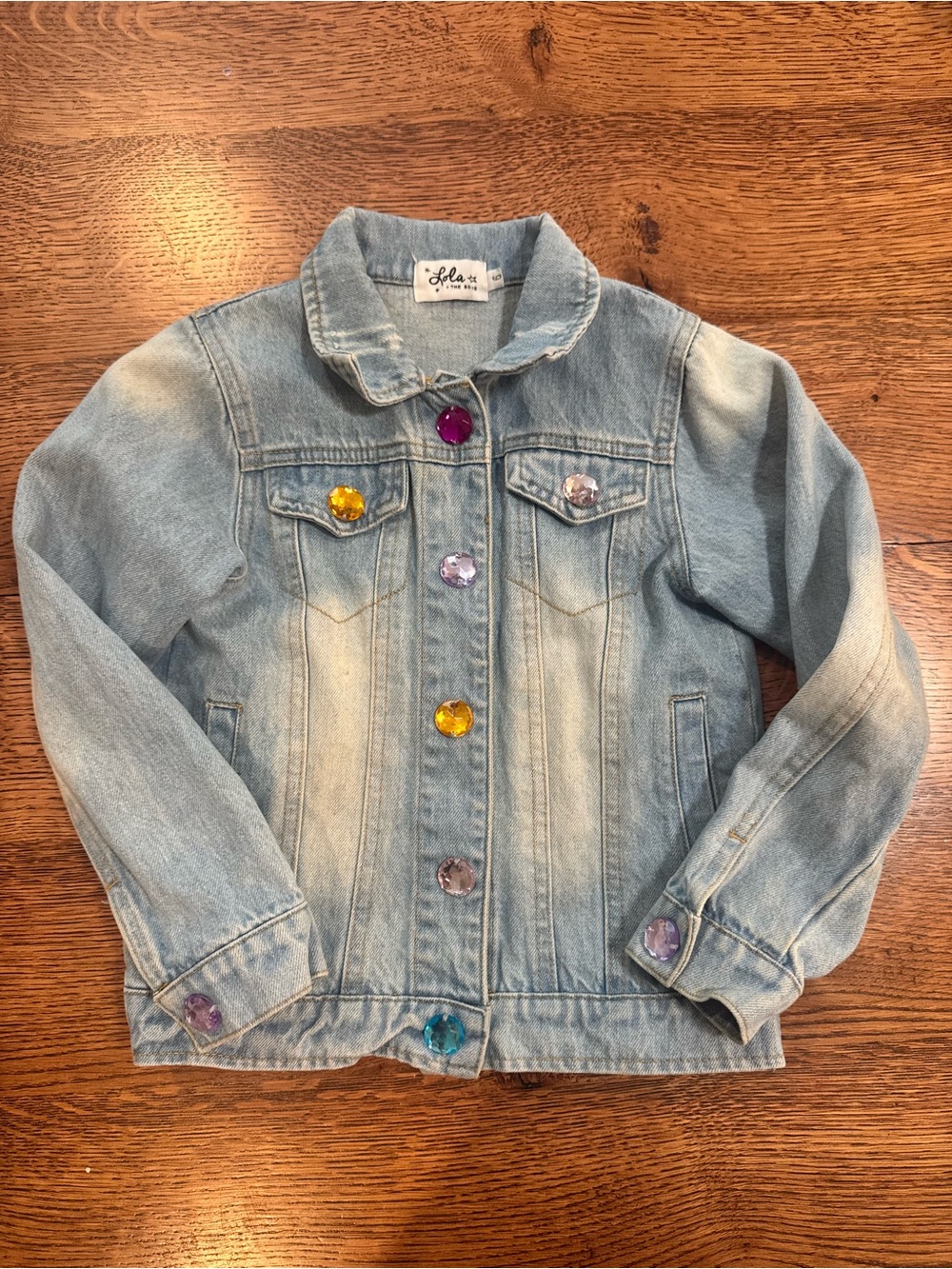 Lola & The Boys Denim Jacket with Rainbow Patch